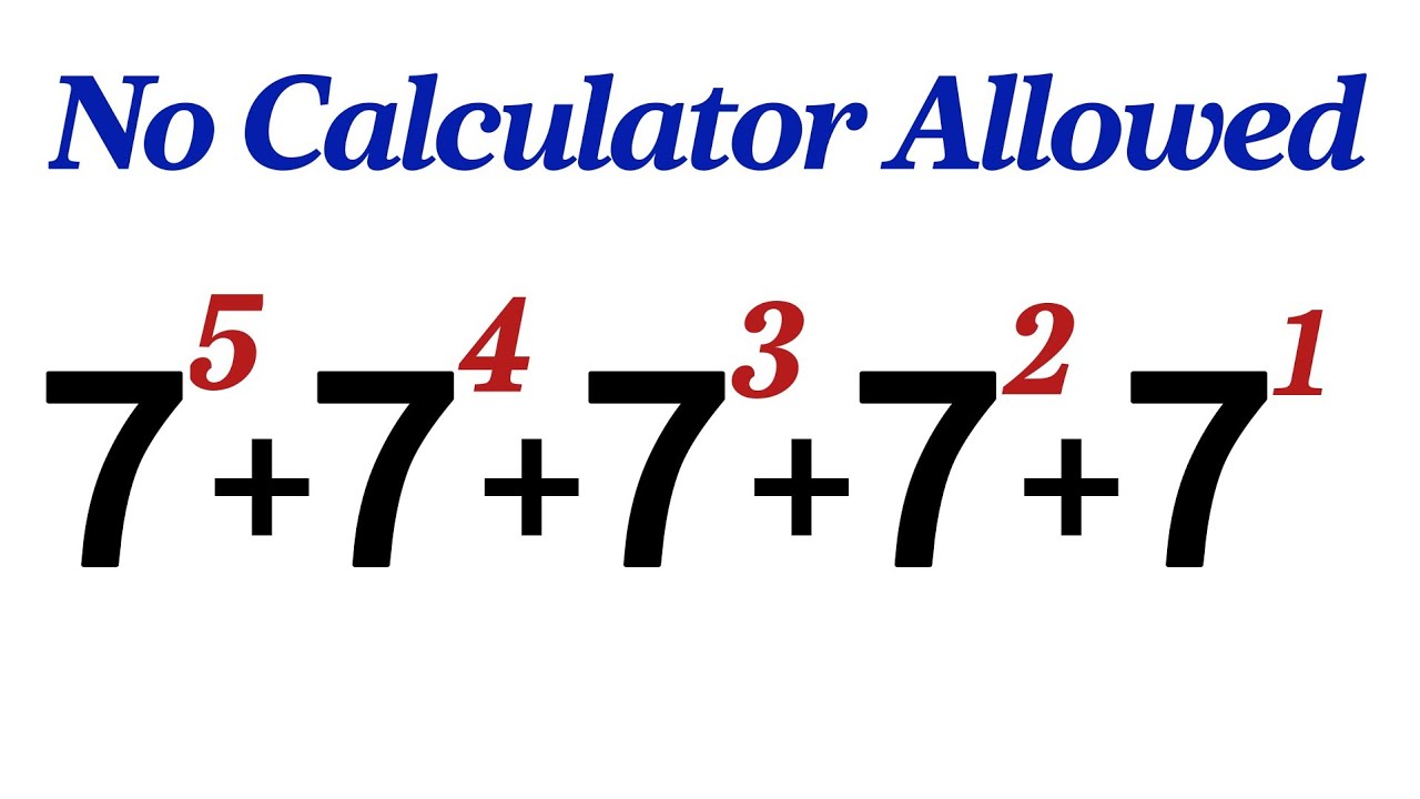 No Calculator Allowed | Math Olympiad Question