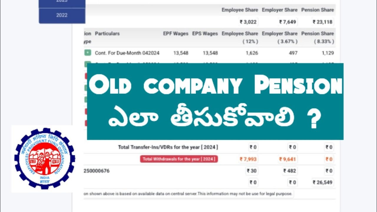 How to Withdraw  Old Company Pension Amount 