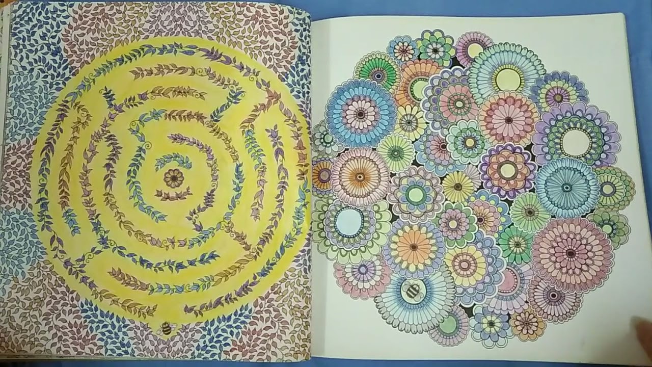 COMPLETED Coloring book flip through: Secret Garden by Johanna Basford