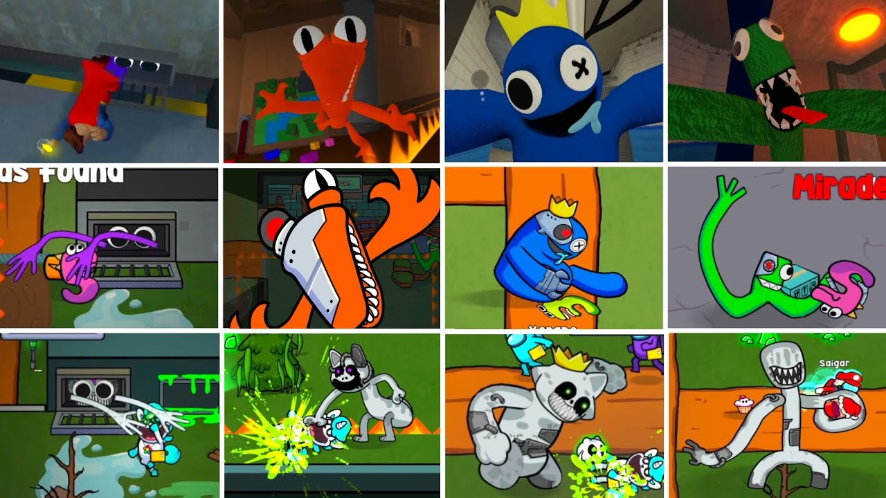 Rainbow Friends Chapter 1 Jumpscares V's Alphabet lore V's Zoonomaly
