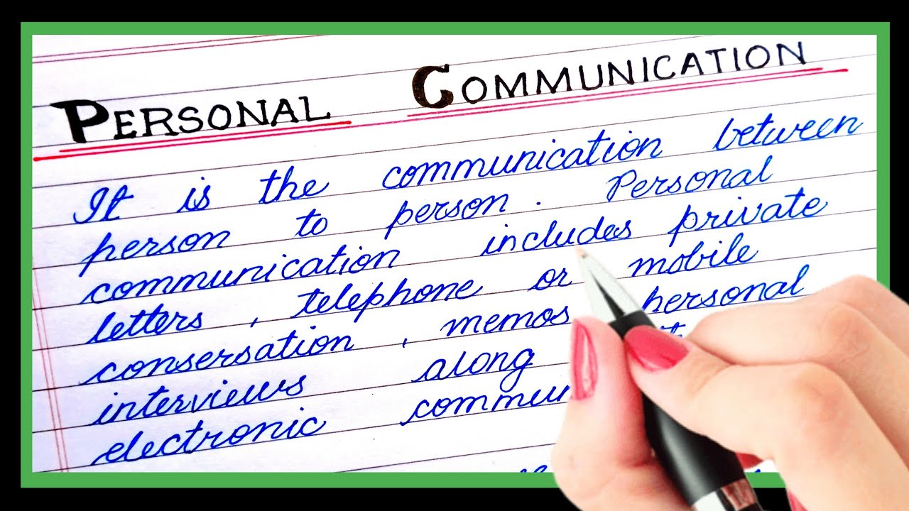 What is personal communication in english | Definition of personal communication in English