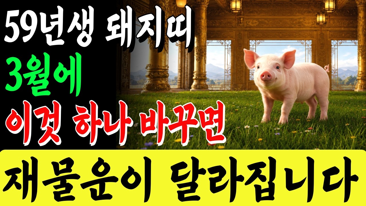59년생 돼지띠 긴급! 3월 16일 이것만 하면 대박납니다 ㅣ로또 당첨 급증
