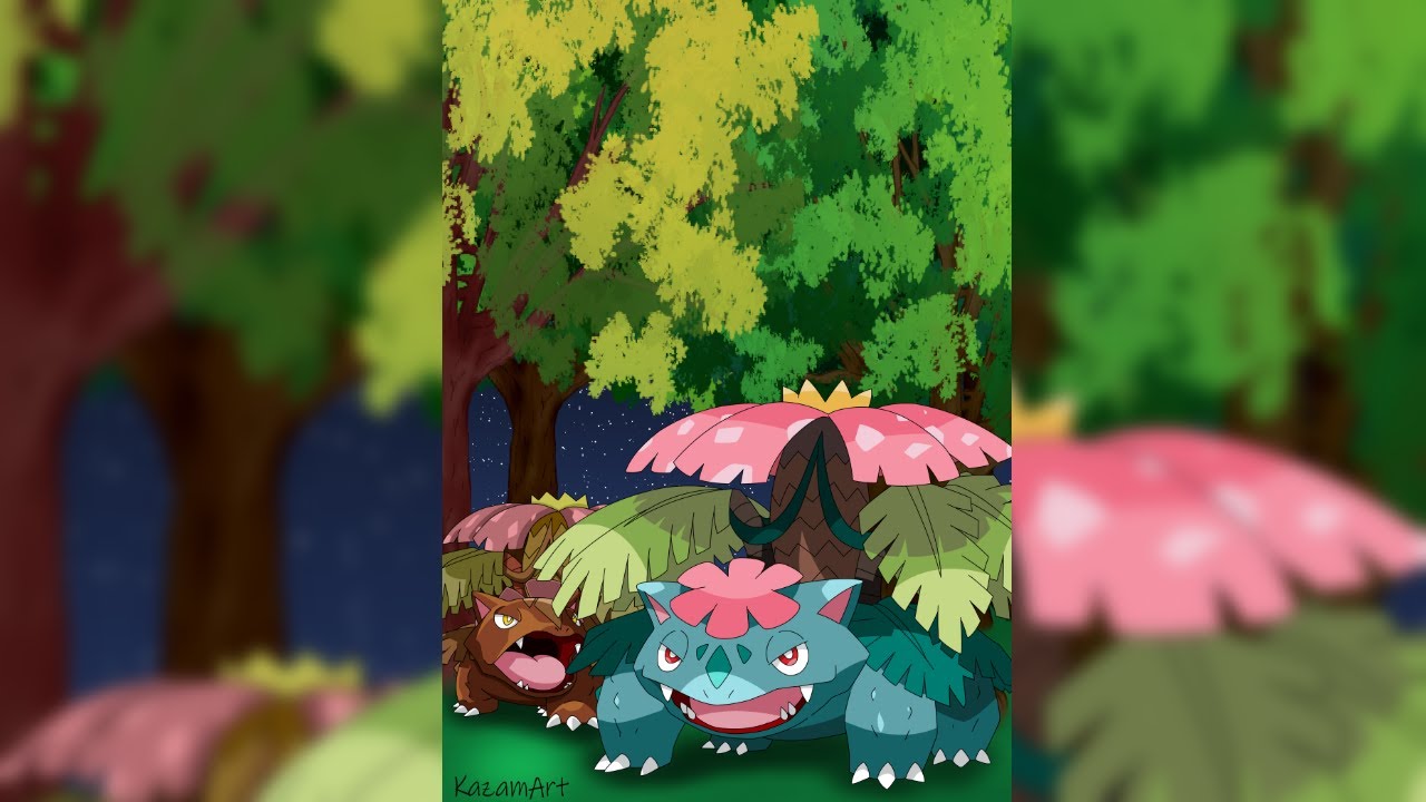 Speed Digital Drawing Pokemon (M&eacute;ga Florizarre new version shiny)