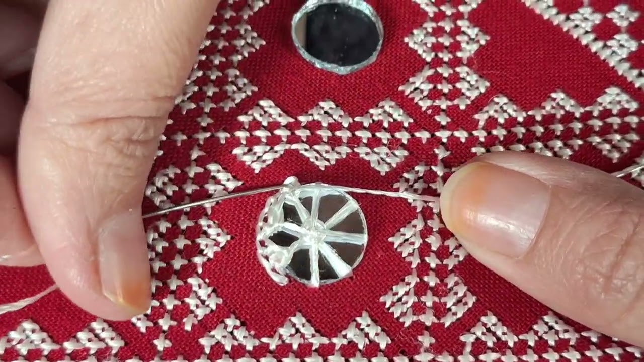 آسان ترین روش دوخت شیشه گرد و نکات مهم که باید مراعات کنید #دوخت #هزارگی#embroidery #dress#art#صنایع
