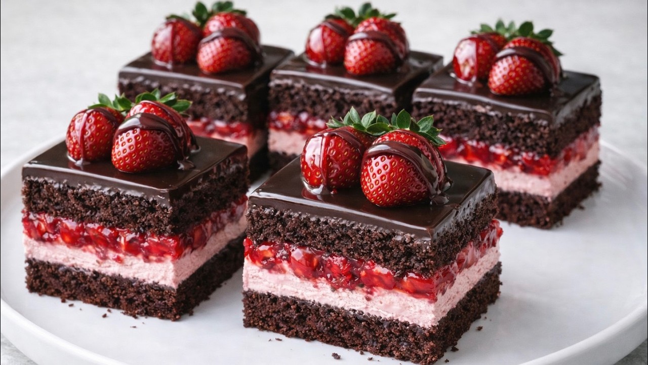 🍓 Самый простой и вкусный рецепт клубнично-шоколадного торта!