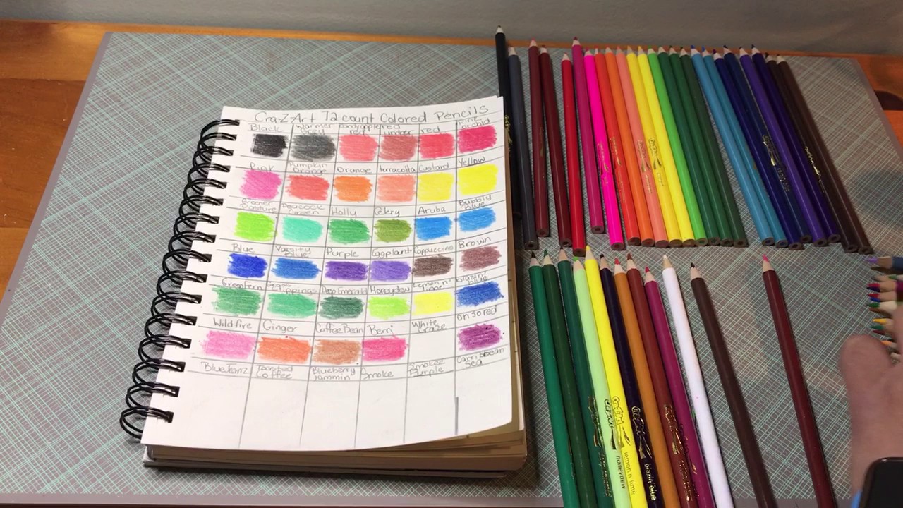 Product Review and Color Chart: Cra-Z-Art 72 count colored pencils