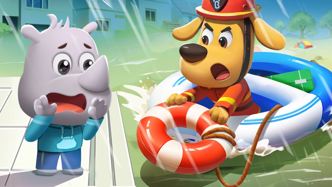 Police Rescue in Flooded Roads | Safety Cartoon | Kids Cartoons | Sheriff Labrador | BabyBus