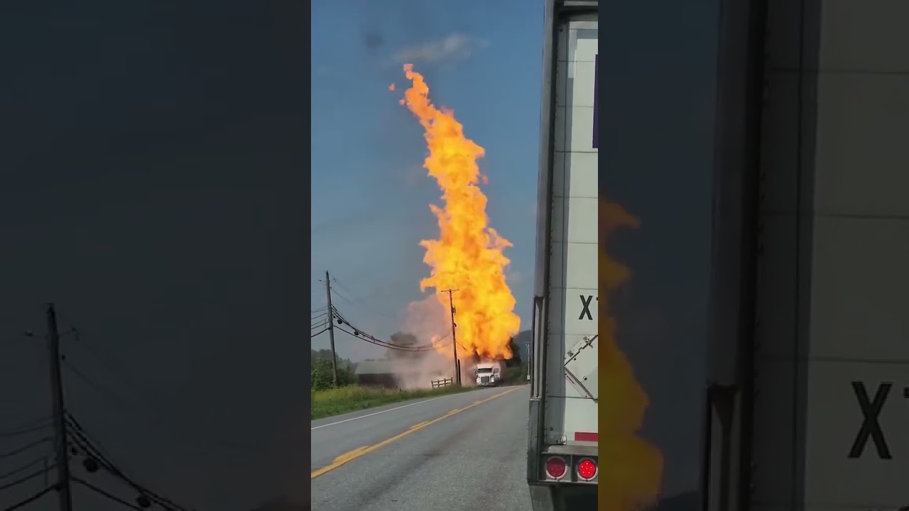 LNG tanker explosion #driver #truckdriver #trucking #shorts #shortvideo #truck #trucks
