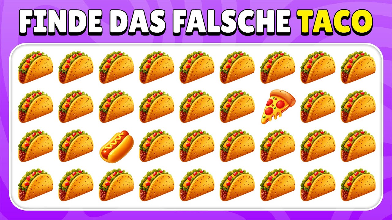 Finde das falsche Emoji - Junk-Food-Edition 🍔🍕🍩 | 40 Level | Leicht, Mittel, Schwer - Quiz Häschen
