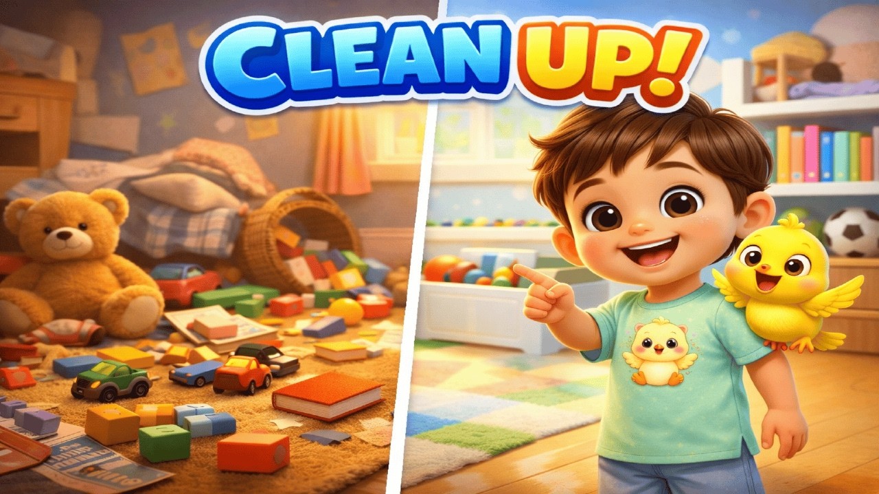 Clean Up Your Toys Song 🧸 | Healthy Habits for Toddlers