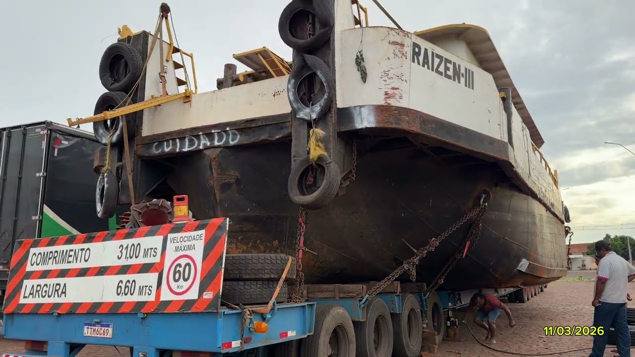 2 Parte | carreta estoura pneu com peso de barco gigante na Belém Brasília, em direção à praia Norte