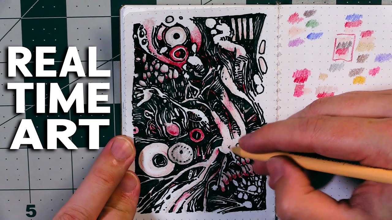 Realtime Drawing: Tiny Sketchbook Lines & Coloring & Chill