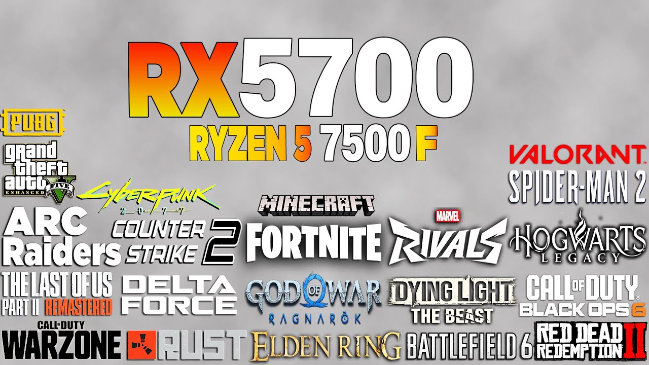 RX 5700 + Ryzen 5 7500F - Test in 23 Games