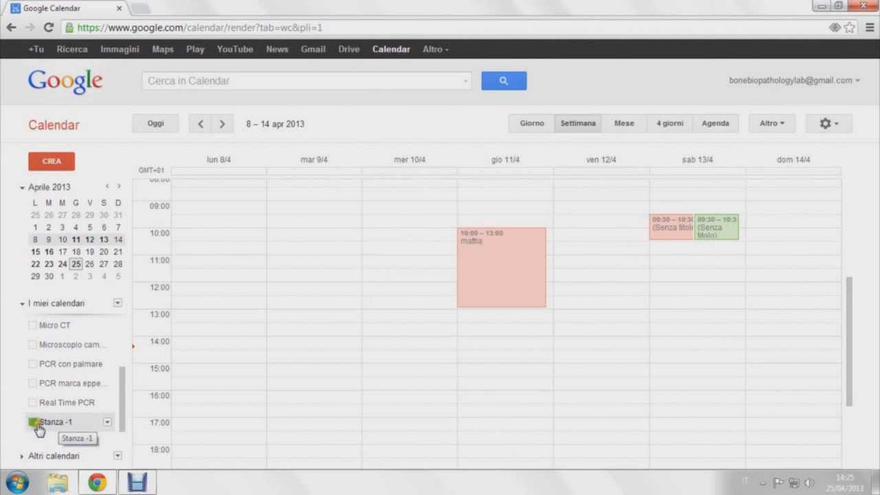 Guida google calendar per prenotazione strumenti - Bone Biopathology Lab