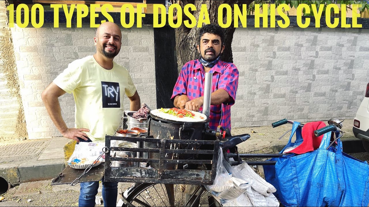 MUMBAI KA SABSE FAMOUS CYCLE DOSA WALA | MAN SELLING 100 types of dosa on his cycle 😱😱