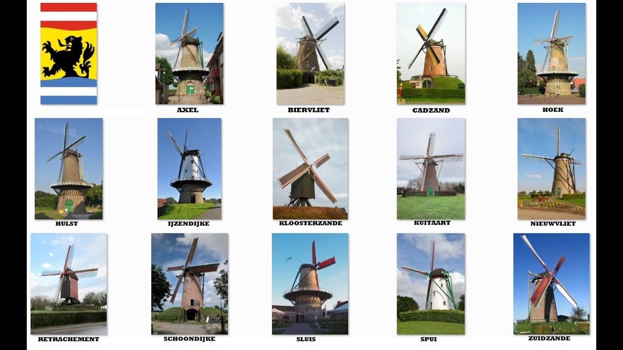 De Zeeuws Vlaamse windmolens - Compilatie (1)