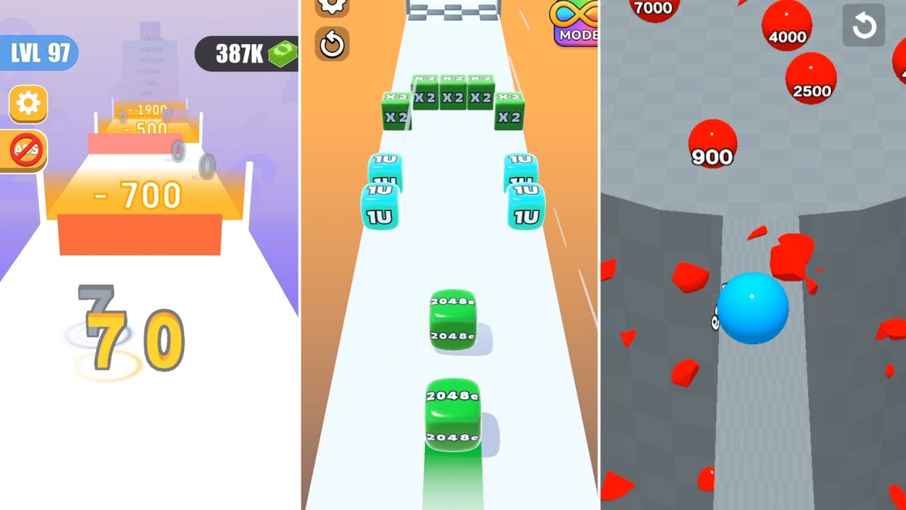 Join Numbers vs Jelly Run 2048 vs Rolling ORB Crash | Max Score 805K vs 32f vs 24.8K