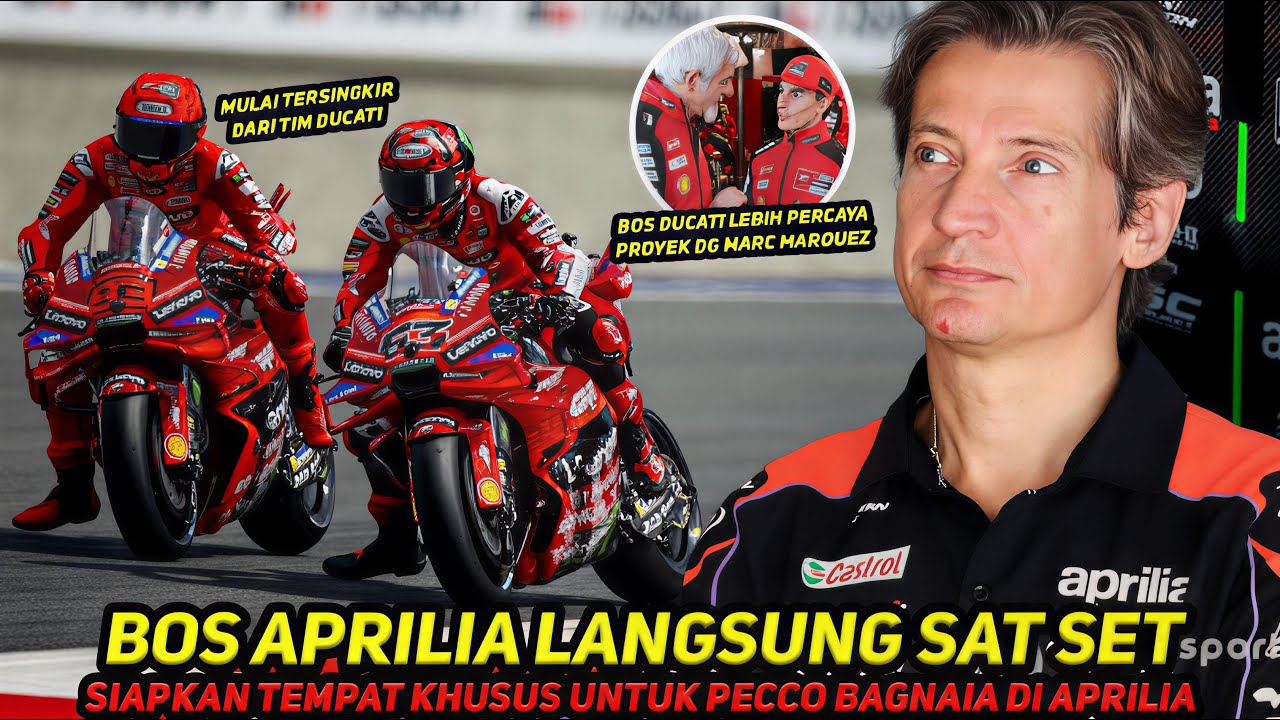 PINTU TERBUKA🔥BOS APRILIA SAT SET~SIAPKAN TEMPAT KHUSUS BAGNAIA~POTENSI PINDAH KARNA KALAH DARI MARC