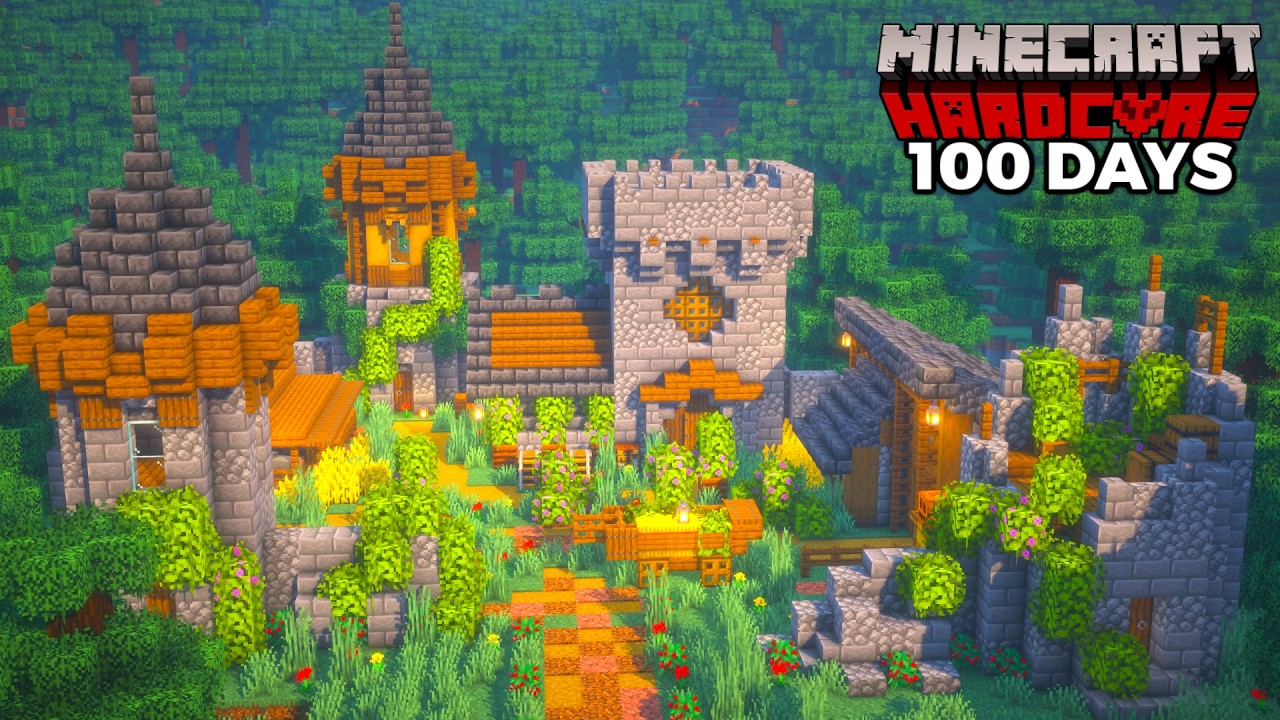 I Spent 100 Days Building A COZY CASTLE in Hardcore Minecraft