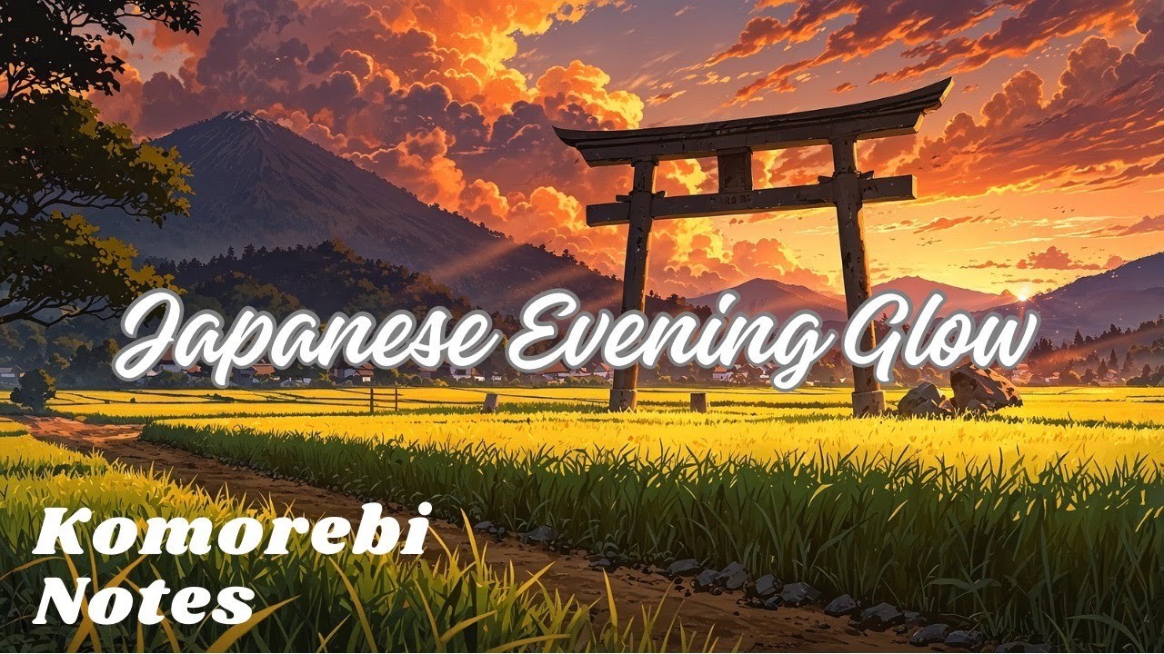 Japanese Lofi BGM🎶 / Evening Glow Over the Rice Fields 夕暮れの稲穂/ Komorebi Notes/ relaxing, work, study