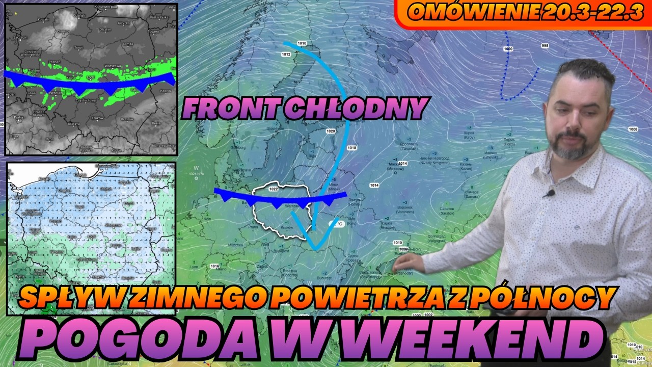 Pogoda w weekend. Front chłodny i spływ zimnego powietrza w piątek. Później słonecznie. Przymrozki.