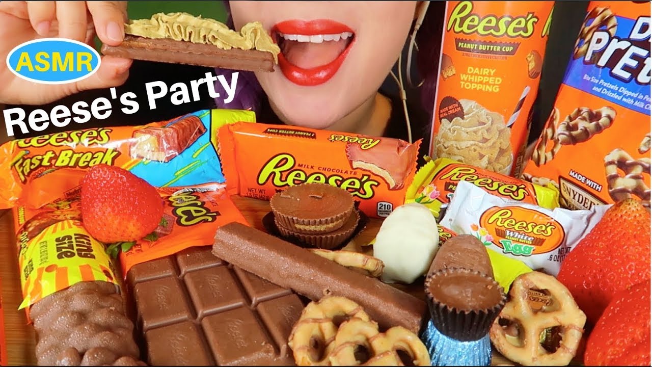 ASMR 땅콩버터 휘핑크림 +땅콩버터 초코릿파티 먹방| REESE’S PARTY+REESE’S WHIPPED CREAM EATING SOUND|CURIE. ASMR