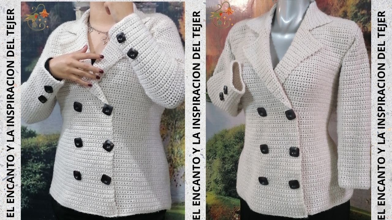 BONITO, ELEGANTE Y ABRIGADOR SACO A CROCHET