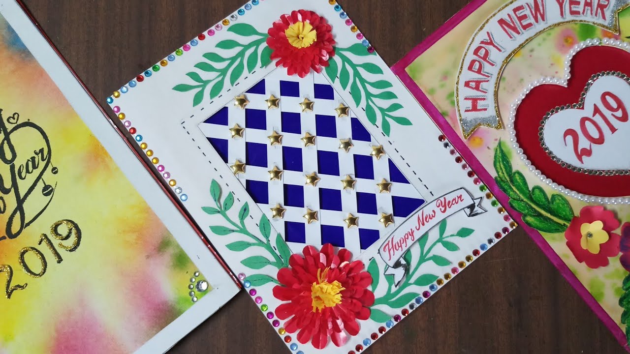 How to make new year 2019 greetings card at home