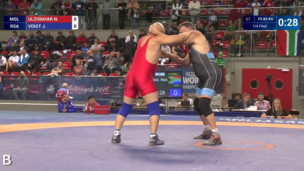 1/4 FS - 85 kg: N. ULZIIBAYAR (MGL) df. J. VOIGT (RSA) by TF, 10-0