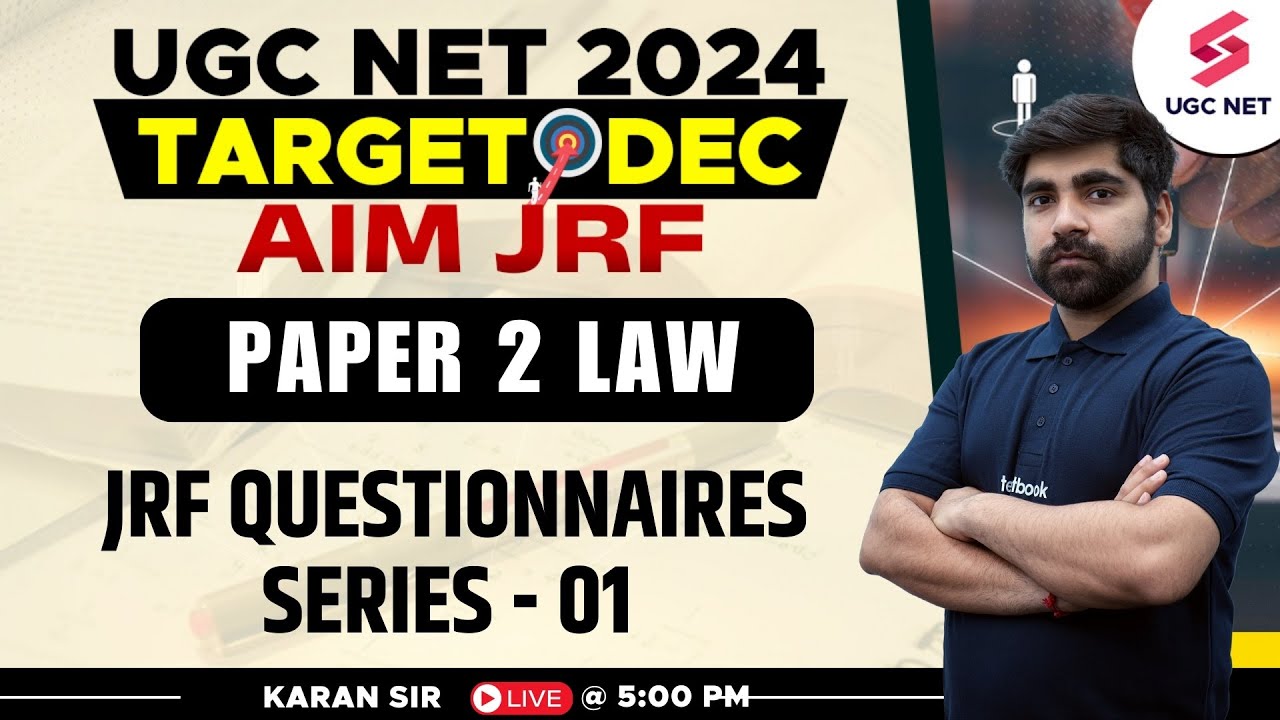 UGC NET Dec 2024 Law Paper 2 | UGC NET Law Questionnaires Series - 01 | Karan Sir