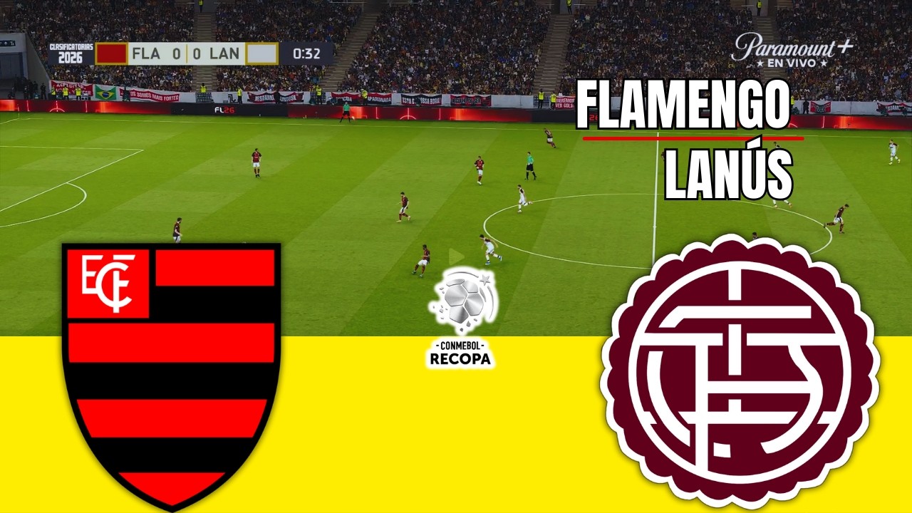 FLAMENGO vs LANÚS CONMEBOL RECOPA 2026 Full Match Simulation/Prediction PES 26 Gameplay
