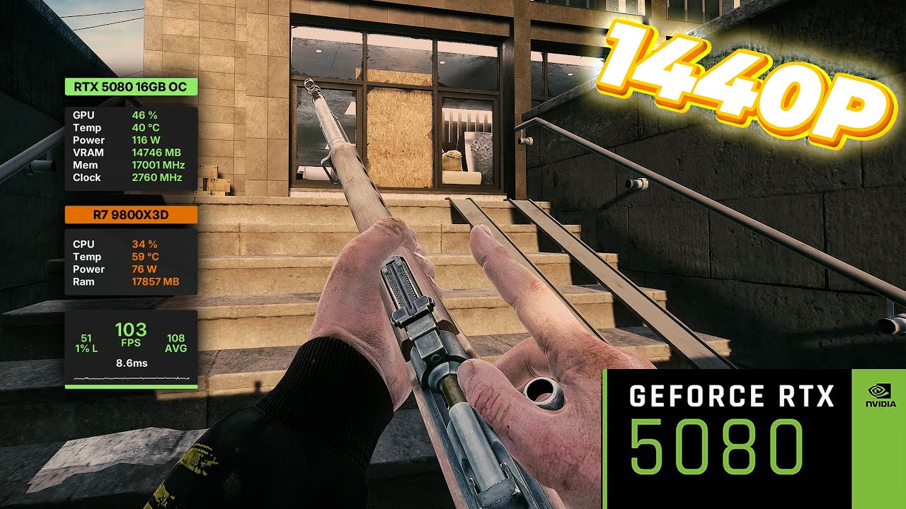 Escape from Tarkov 1.0 Streets of Tarkov FPS Test | RTX 5080 OC + Ryzen 7 9800X3D 1440P | 4K 60FPS