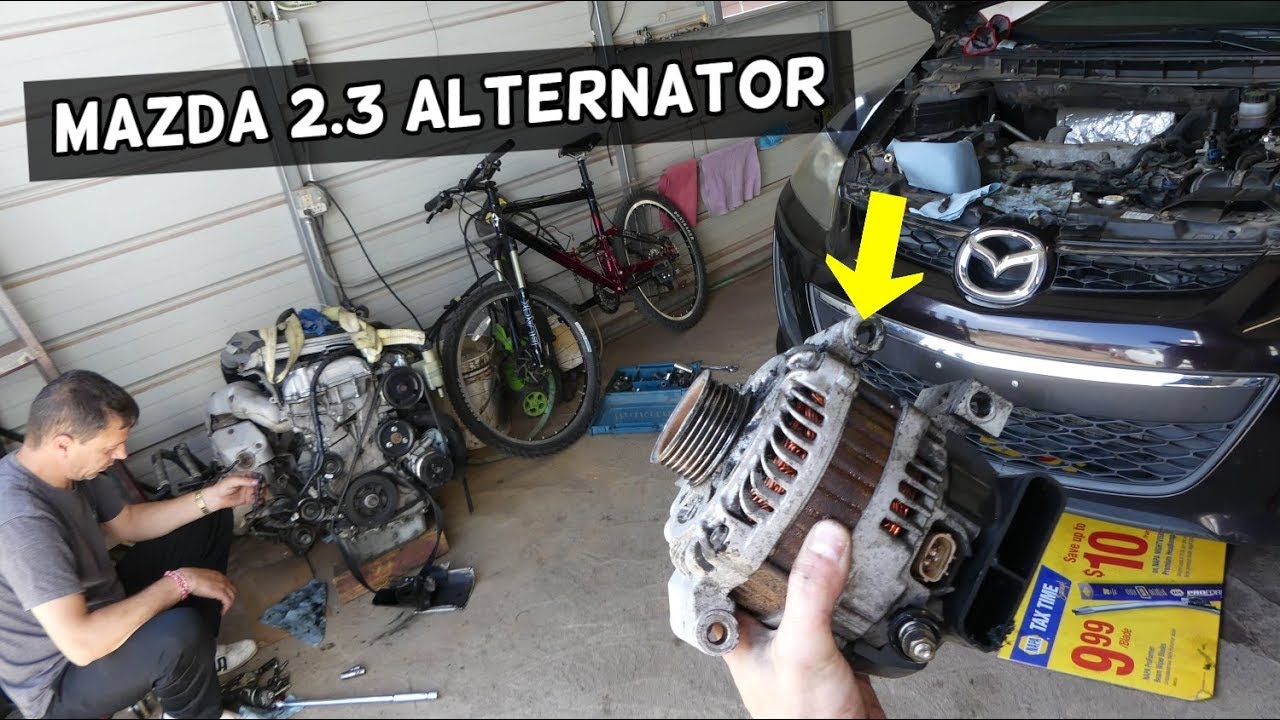 Замена генератора Снятие MAZDA CX-7 MAZDASPEED 3 6 CX7 2.3