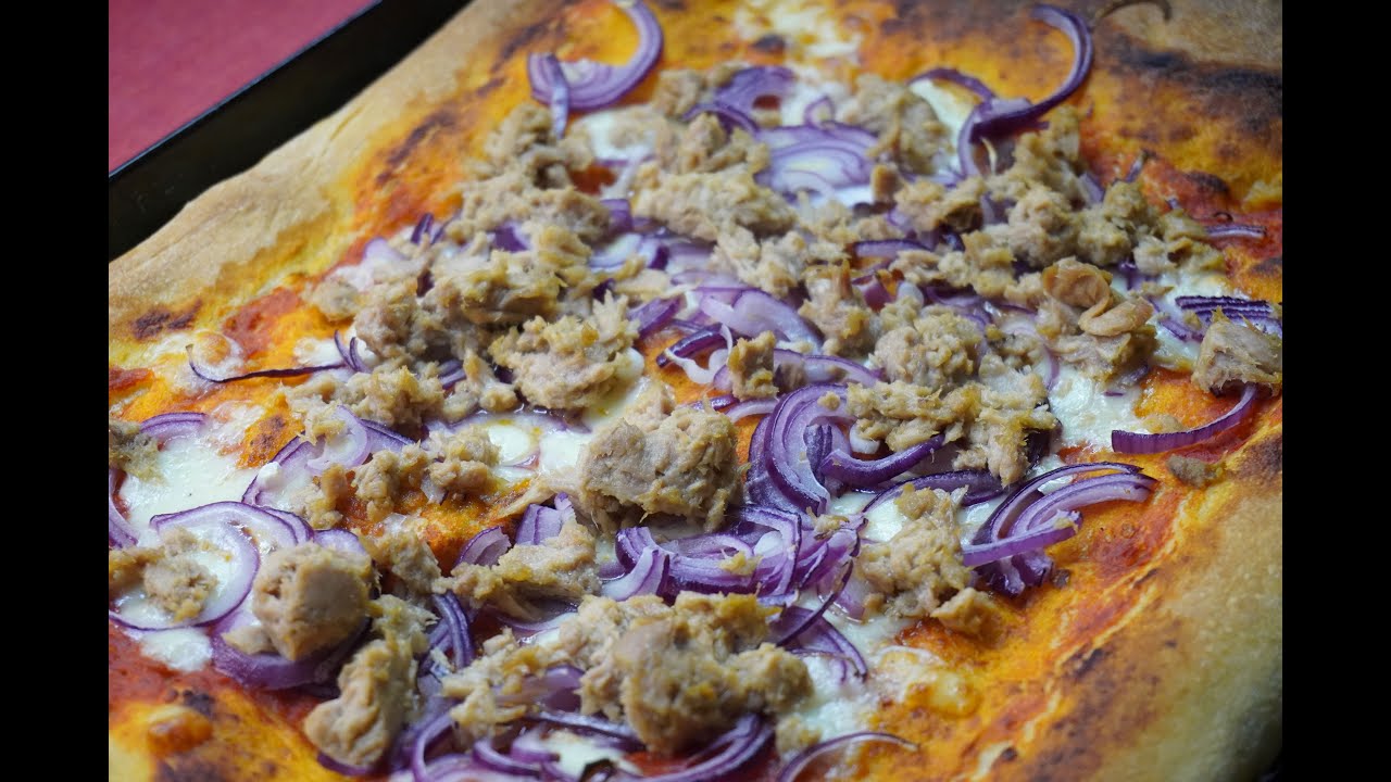 Come fare una Pizza in teglia con Tonno e Cipolla Rossa ( Subtitles ) @ChefJasonznc