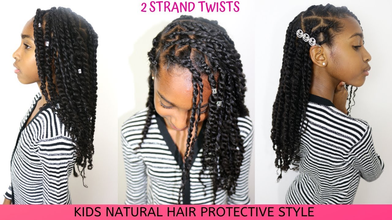 HOW TO DETANGLE & 2 STRAND TWISTS| KIDS NATURAL HAIR TUTORIAL