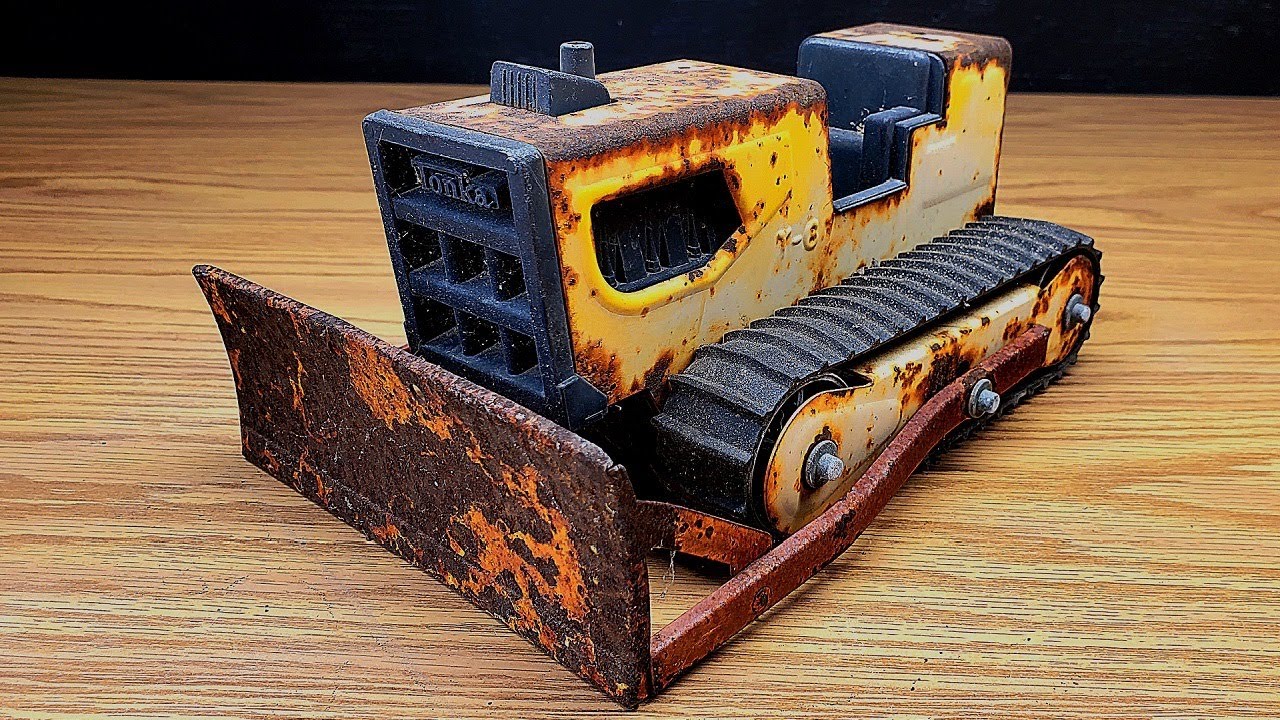 Restore Extreme Rusty Tonka Bulldozer || Kong Restoration DIY Make Tonka Bulldozer Great Again