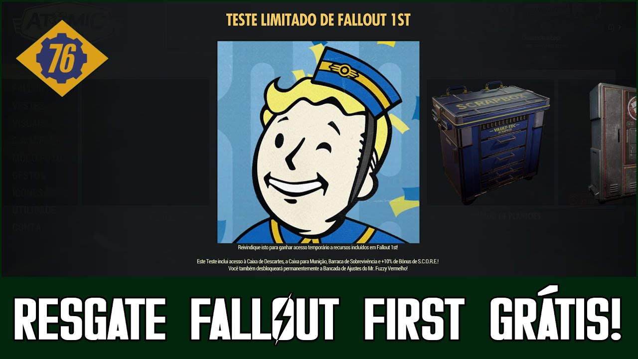 Fallout First GR&Aacute;TIS! Como resgatar, como usar e loja at&ocirc;mica! [ Fallout 76 ]