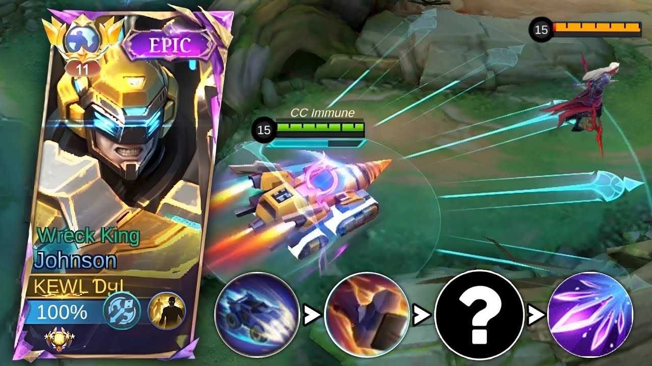 TOP GLOBAL JOHNSON NEW META COMBO AND BUILD 2025 FULL TUTORIAL!! (easy one shot) - MLBB