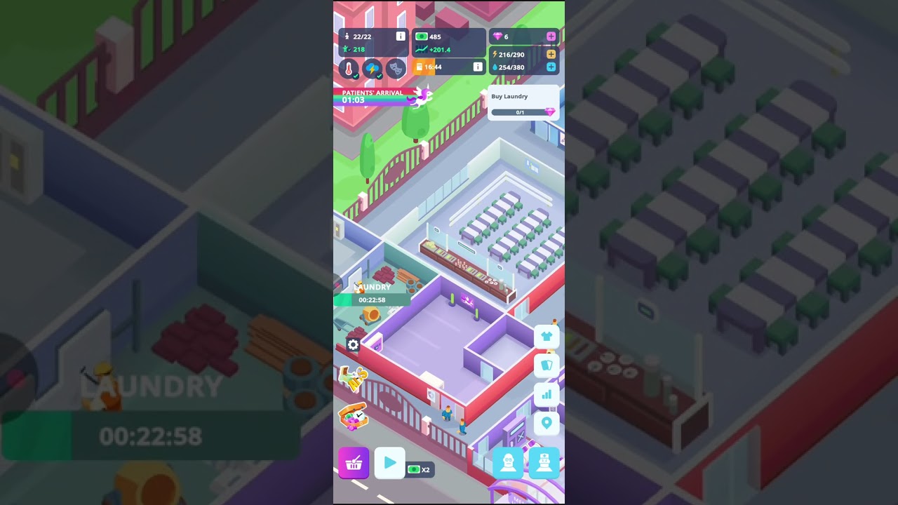 Cure Patients, Pass Inspection and Build Laundry. IDLE MENTAL HOSPITAL TYCOON (6).