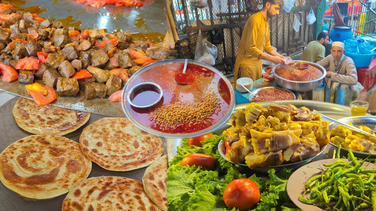 Breakfast in Jalalabad  Afghanistan | Traditional street food |  Liver fry | Morning Milk | parata