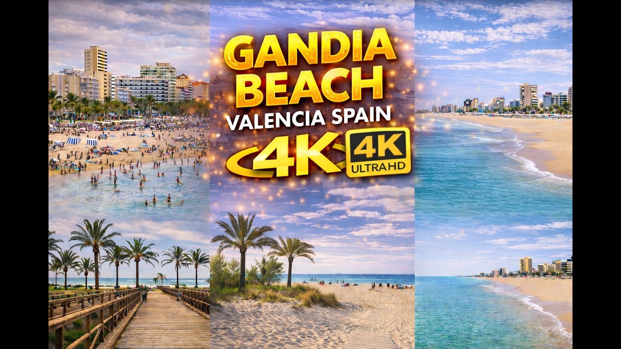 𝓖𝓐𝓝𝓓𝓘𝓐 - Gandia Beach 4K: Experience the Thriving Afternoon Atmosphere - 360 Virtual Walk - Valencia