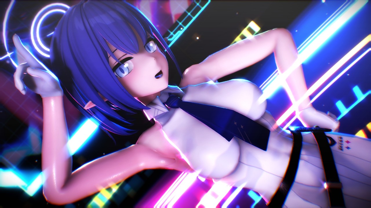 【MMD】たららたらこ式扇喜アオイ - Hi-Fi Raver 【BlueArchive】