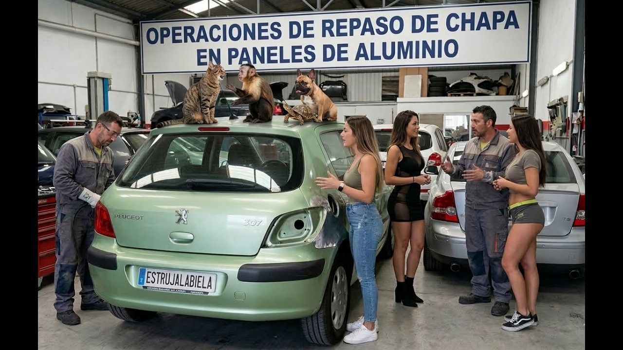 Operaciones de repaso de chapa en paneles de aluminio #reparacióndeautos #aluminio #aluminium #car