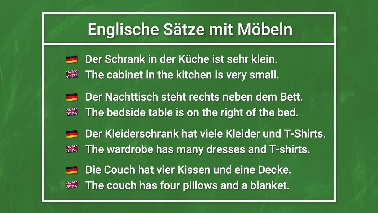 Englisch lernen: Beispielsätze zum Thema Möbel und Einrichtung