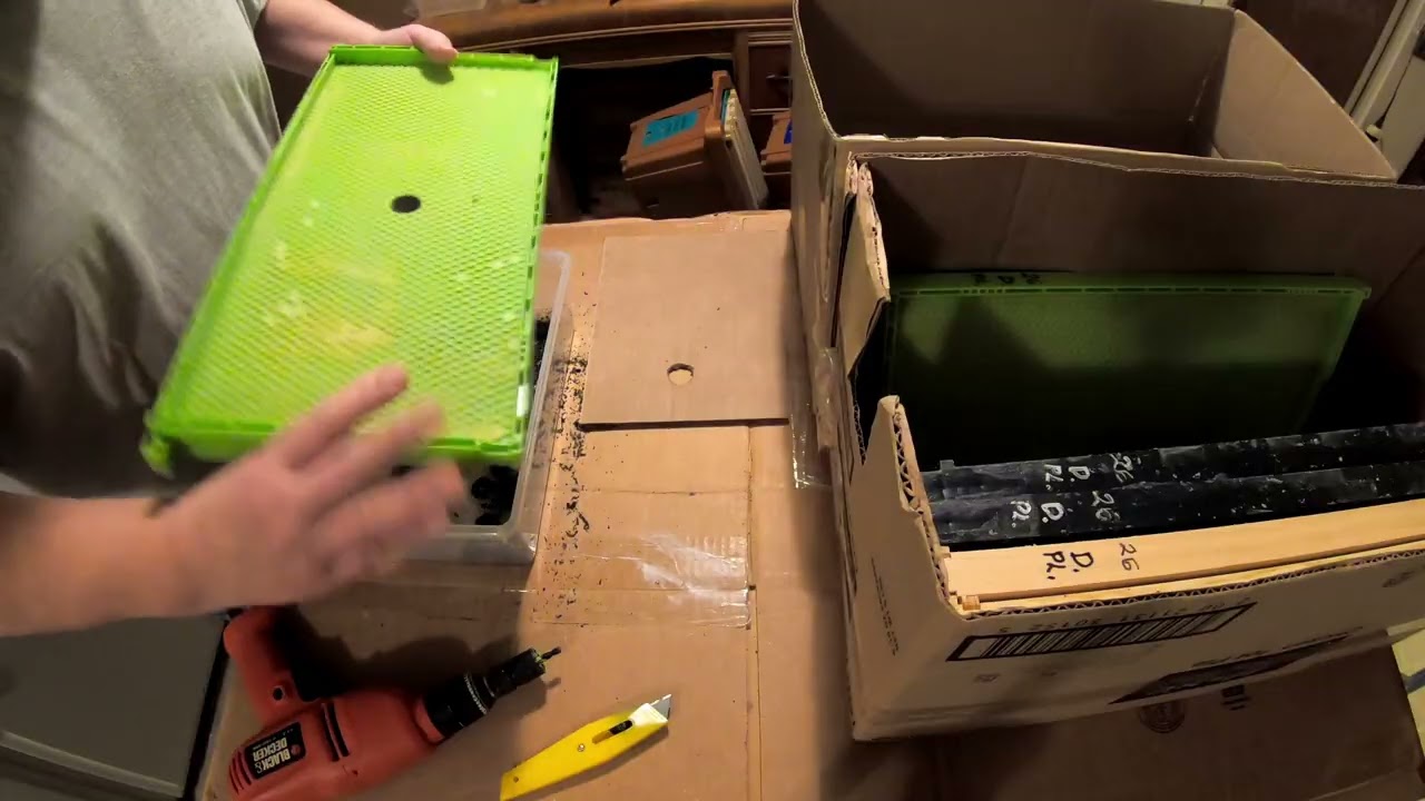 How & Why I drilled holes, in my deep plastic frames, for Honey Bee's. #98