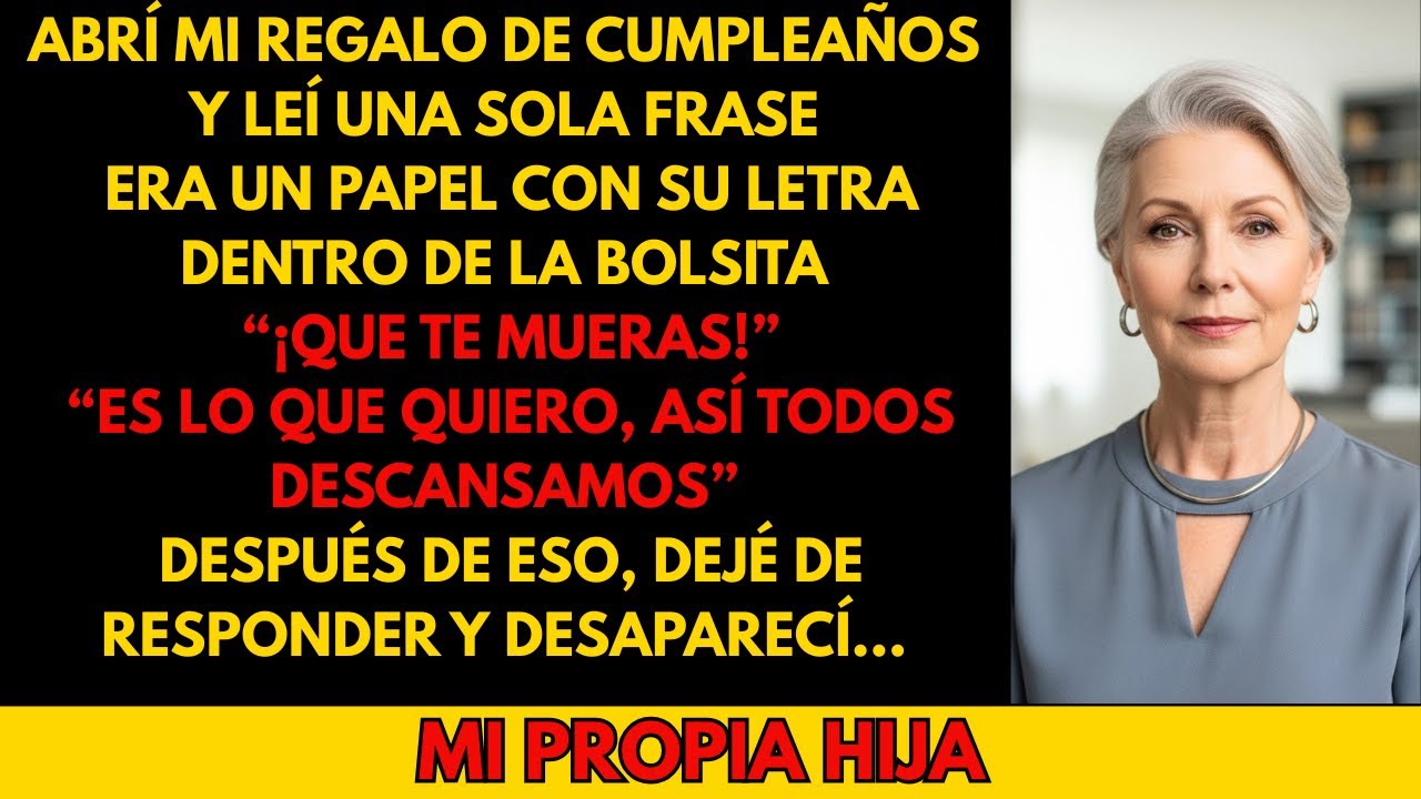 “¡QUE TE MUERAS!” FUE LO QUE MI HIJA PIDIÓ COMO REGALO DE CUMPLEAÑOS… ENTONCES DESAPARECÍ