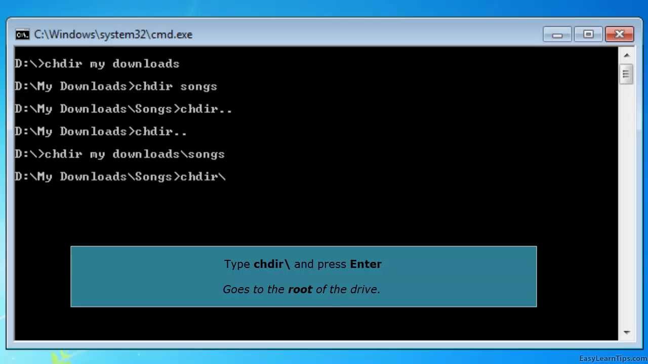 CD / CHDIR Command in MS-DOS