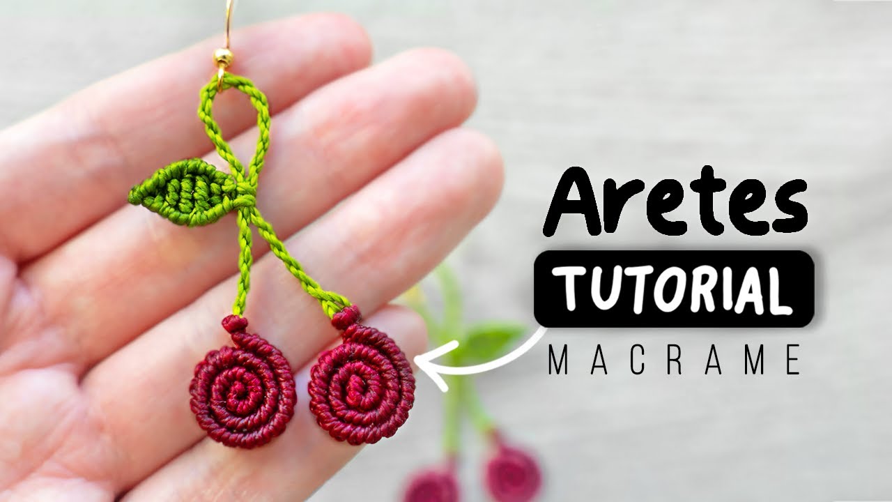 Cerezas 🍒 Como hacer cerezas con hilo | diy tutorial ● macrame cherry 363
