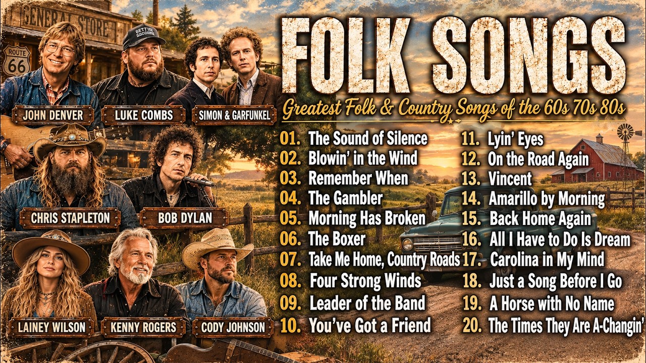 Best Folk Songs Of All Time | goods Folk & Country Songs of the 60s, 70s & 80s