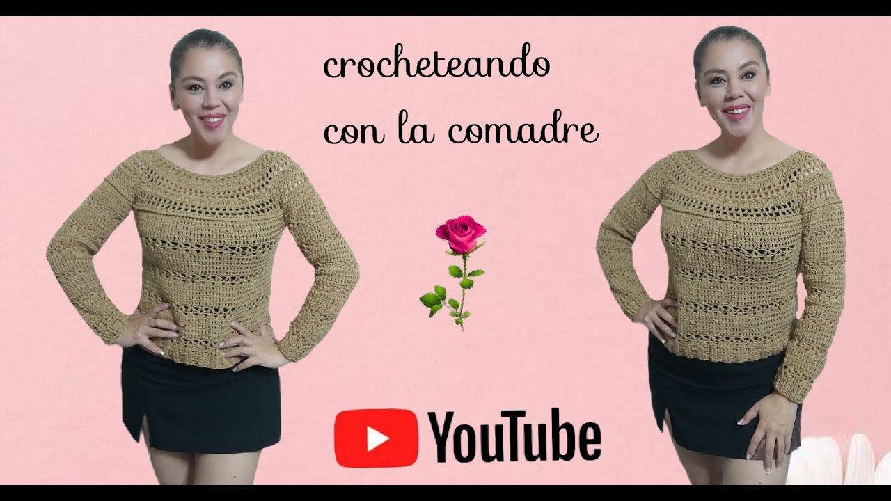 ⭐⭐⭐⭐⭐BLUSA DE INVIERNO TEJIDA A CROCHET PARTE#1 FACIL RAPIDO CON LA COMADRE